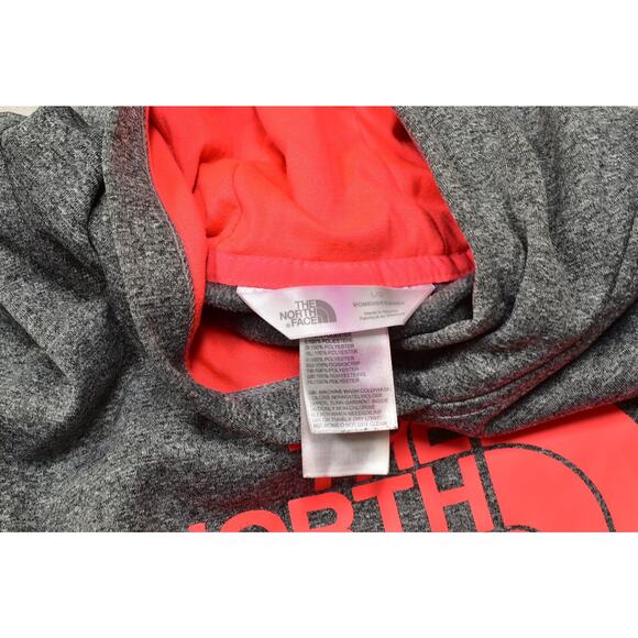 The North Face Women Gray Hoodie W/ Orange Logo & Hood Regular Size L Polyester - Picture 6 of 8